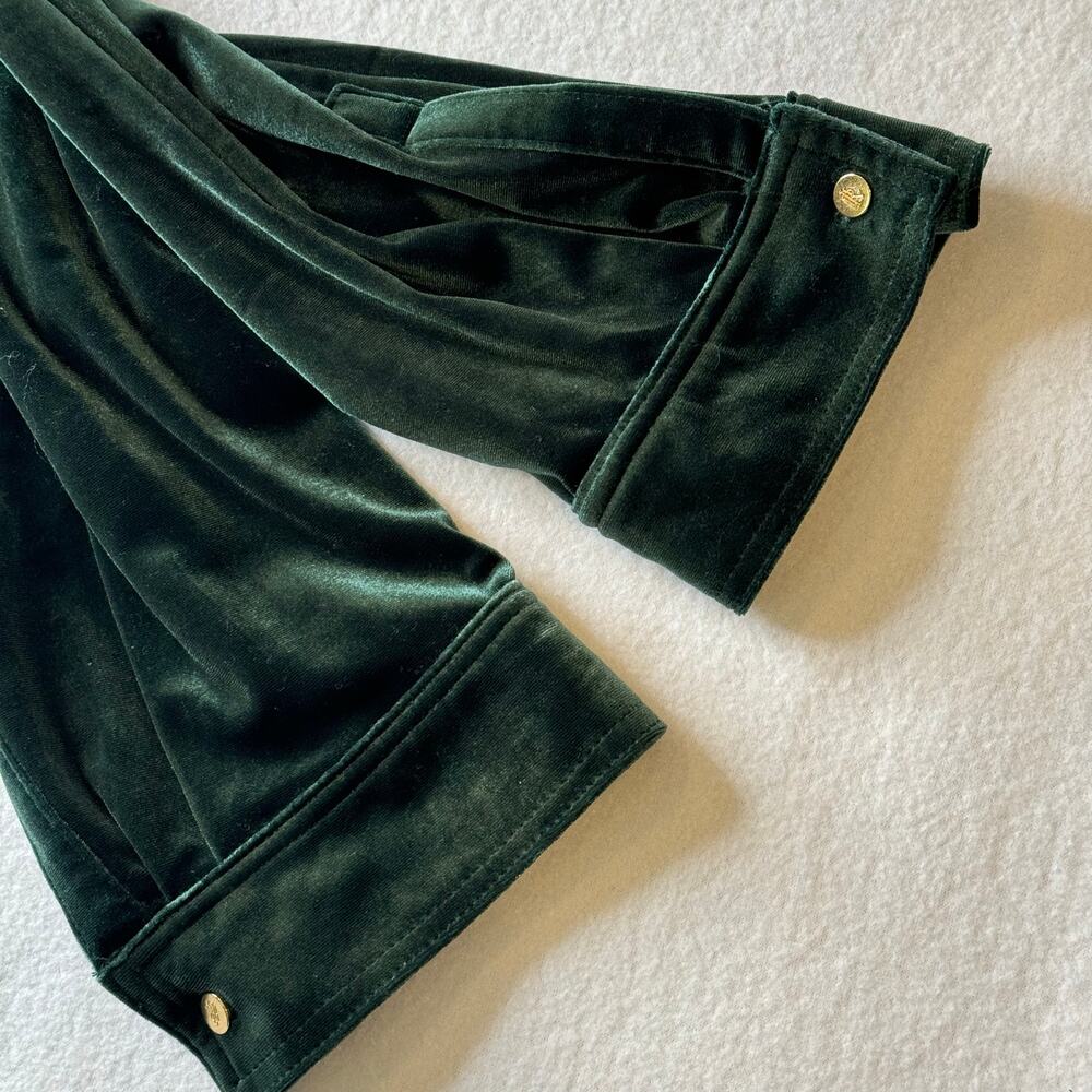 Lauren Ralph Lauren Women’s Size 2x Velour V-Neck Pull Over Shirt Emerald Green - Picture 3 of 10
